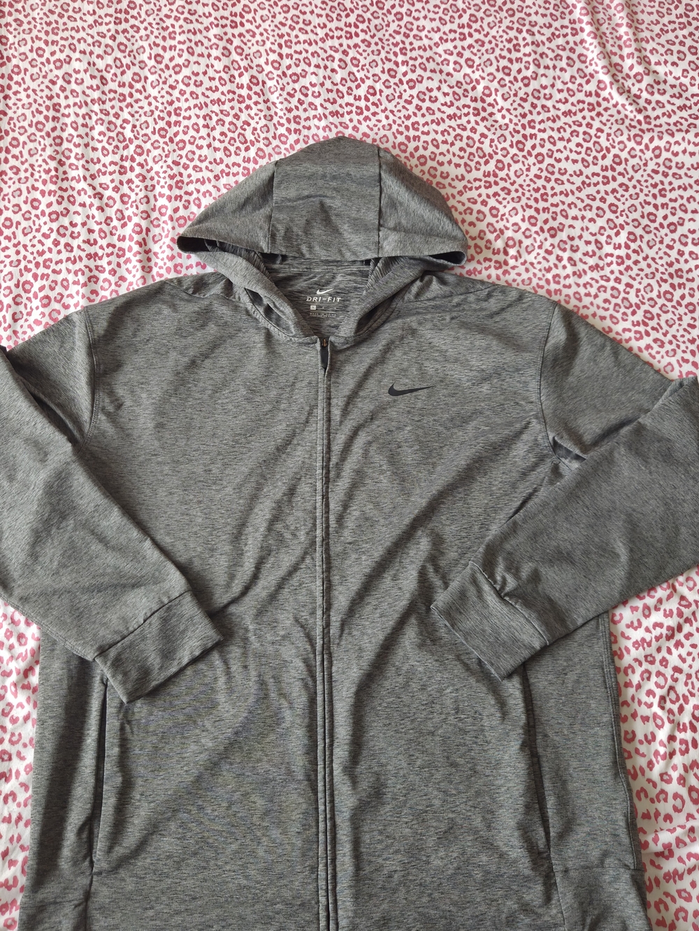 Nike Men's Gray Dri-FIT Full-Zip Hoodie Jacket